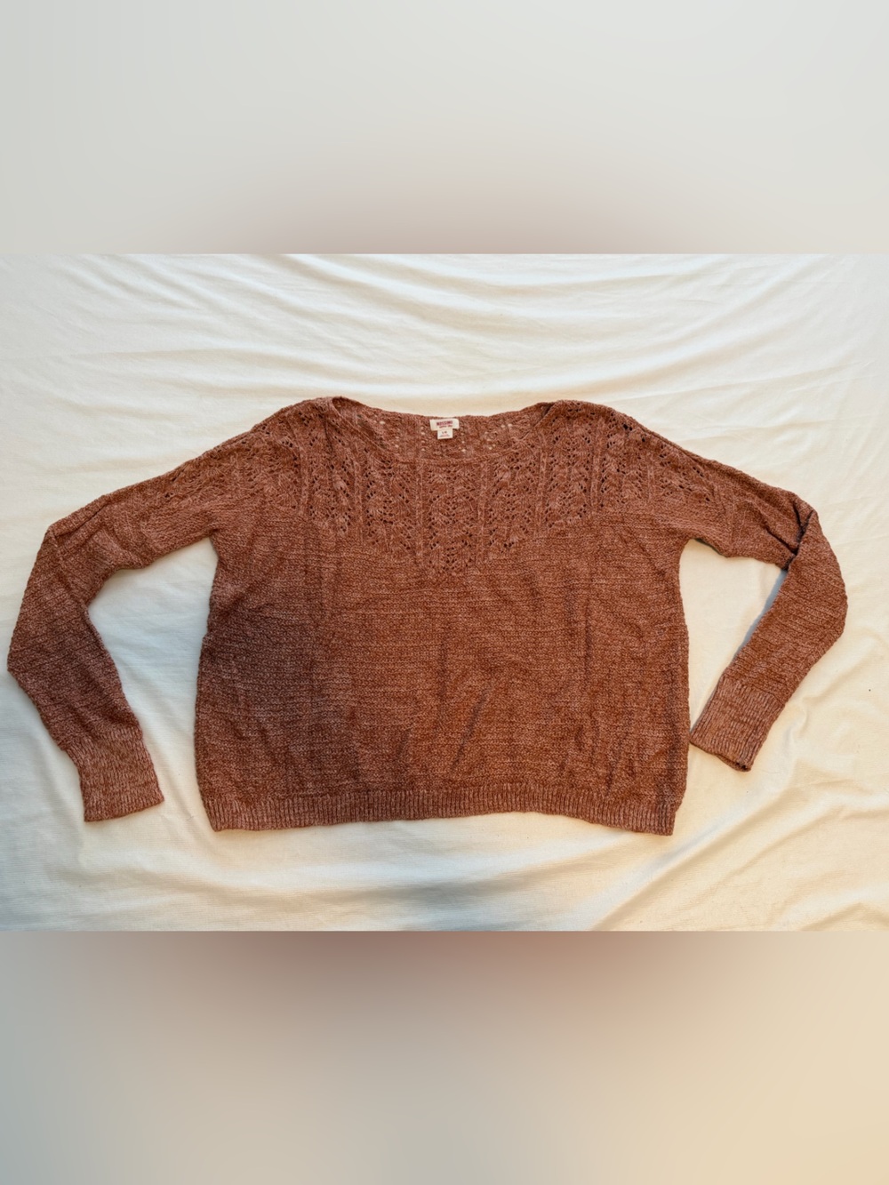 Relaxed Fit Women's Scoopneck Sweater in Burnt Orange